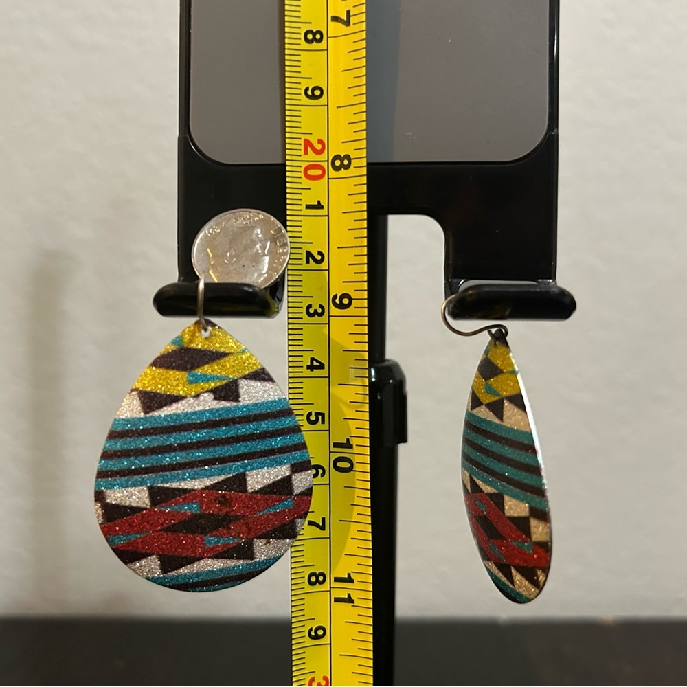 Colorful Geometric Teardrop Earrings